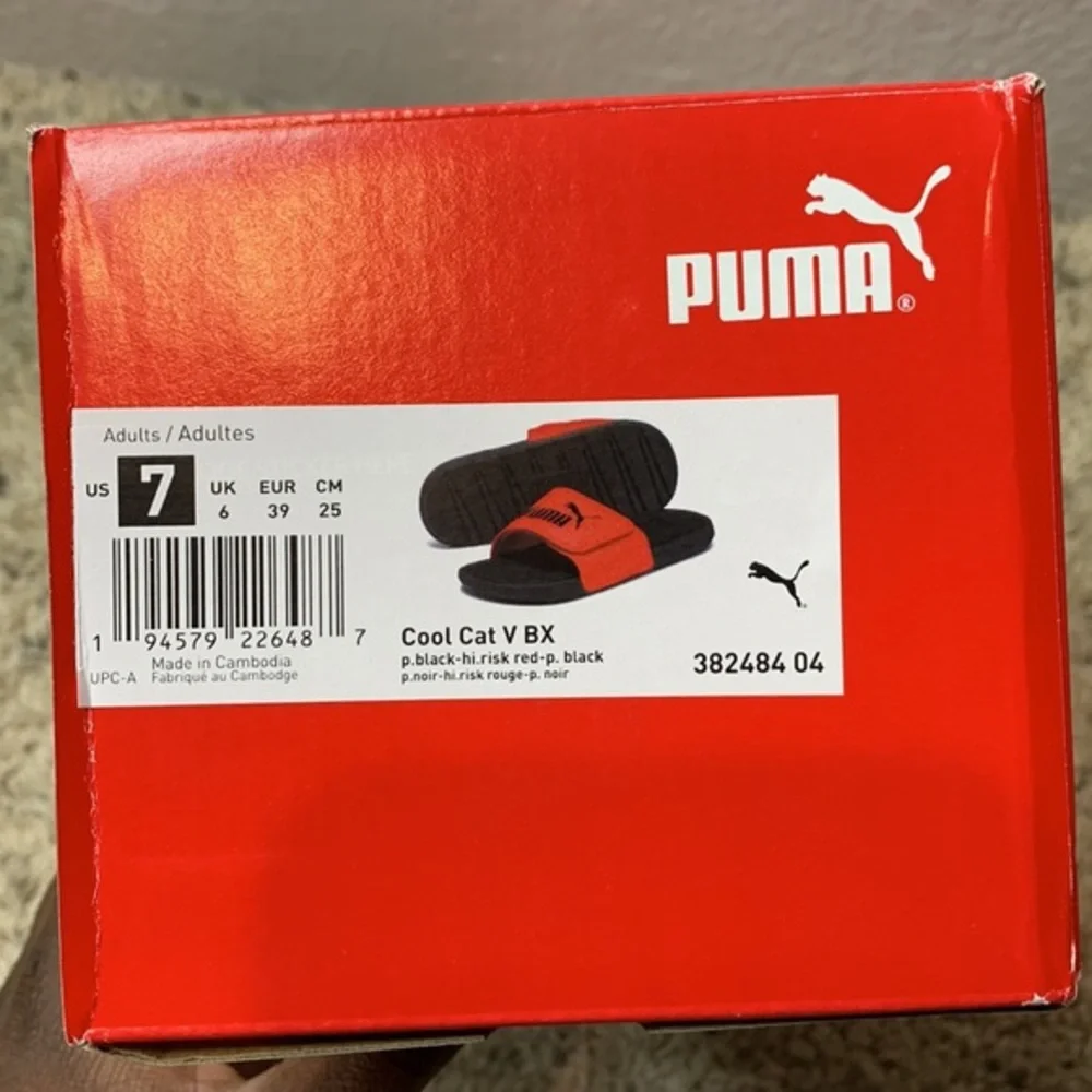 Puma Cool Cat V BX Men's Red Slides sz 7